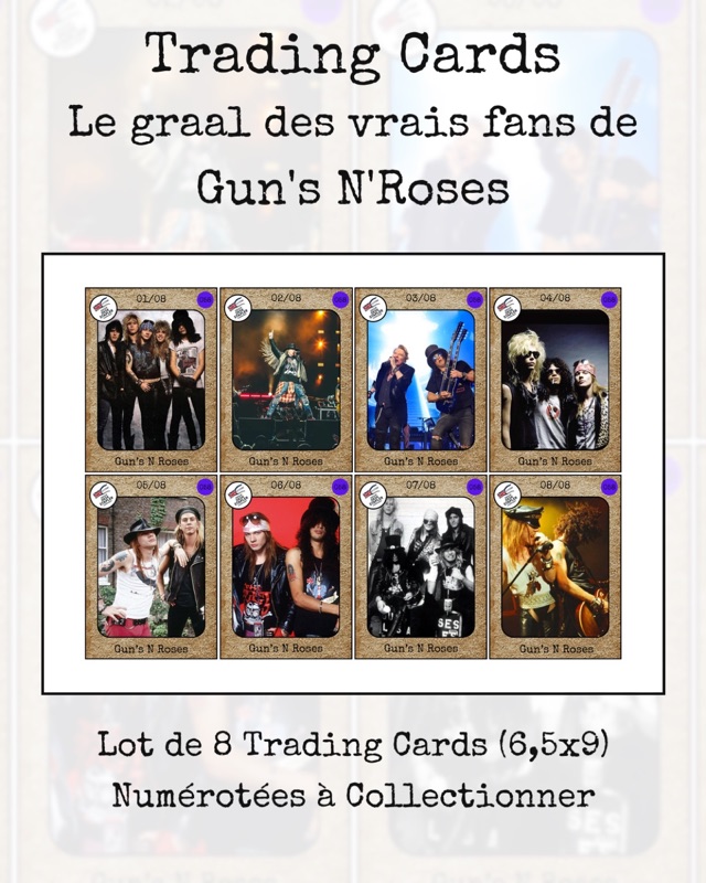 Trading cards Gun's N'Roses